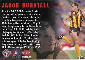 1996 Select AFL - Top Shots #TS1 Jason Dunstall Back